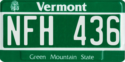 VT license plate NFH436
