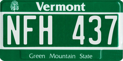 VT license plate NFH437
