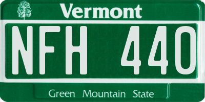 VT license plate NFH440