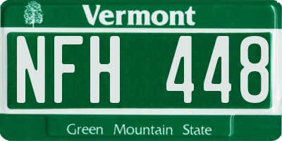 VT license plate NFH448