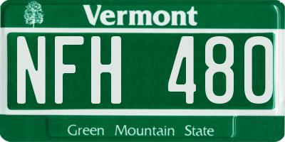 VT license plate NFH480