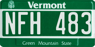 VT license plate NFH483
