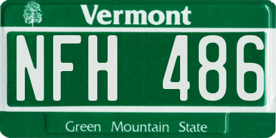 VT license plate NFH486