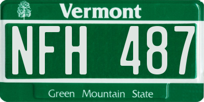 VT license plate NFH487