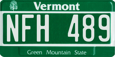 VT license plate NFH489
