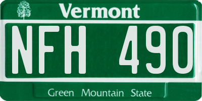 VT license plate NFH490