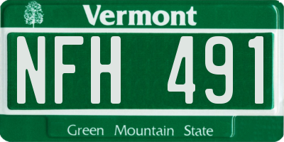 VT license plate NFH491
