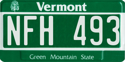 VT license plate NFH493