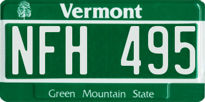 VT license plate NFH495