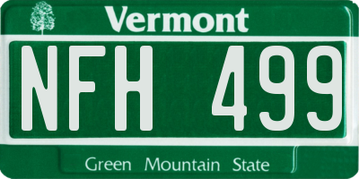 VT license plate NFH499