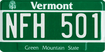 VT license plate NFH501