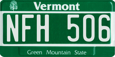 VT license plate NFH506
