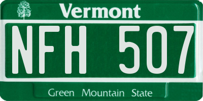 VT license plate NFH507