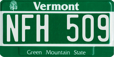VT license plate NFH509