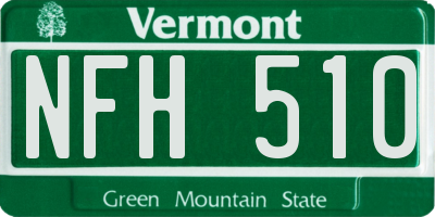 VT license plate NFH510