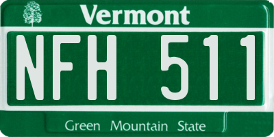 VT license plate NFH511