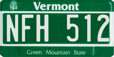VT license plate NFH512