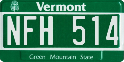 VT license plate NFH514