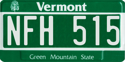 VT license plate NFH515