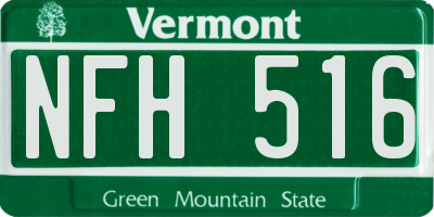 VT license plate NFH516