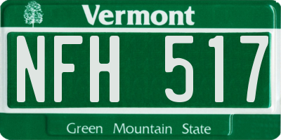 VT license plate NFH517