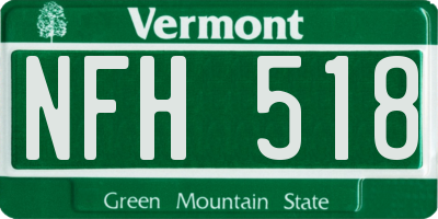 VT license plate NFH518