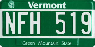 VT license plate NFH519