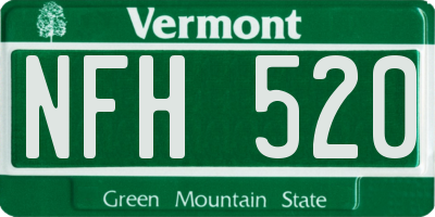 VT license plate NFH520