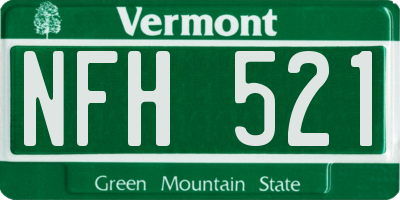 VT license plate NFH521