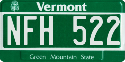 VT license plate NFH522