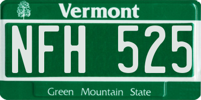 VT license plate NFH525