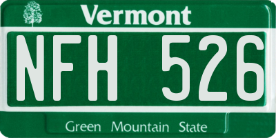 VT license plate NFH526