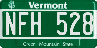 VT license plate NFH528