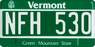 VT license plate NFH530
