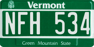 VT license plate NFH534