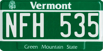 VT license plate NFH535