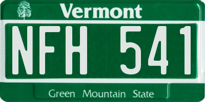 VT license plate NFH541
