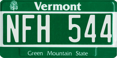 VT license plate NFH544