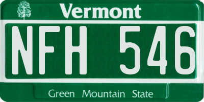 VT license plate NFH546