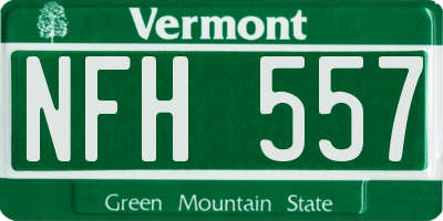 VT license plate NFH557