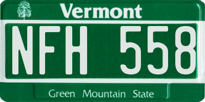VT license plate NFH558