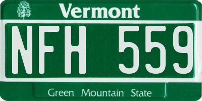 VT license plate NFH559