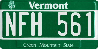 VT license plate NFH561