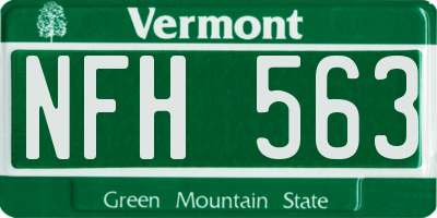 VT license plate NFH563