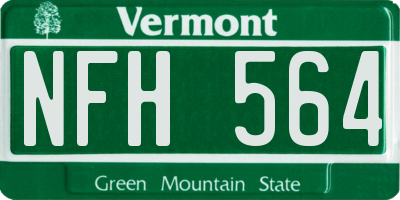 VT license plate NFH564