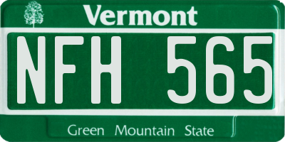 VT license plate NFH565