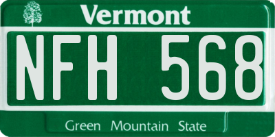 VT license plate NFH568