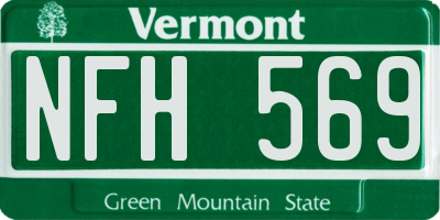 VT license plate NFH569