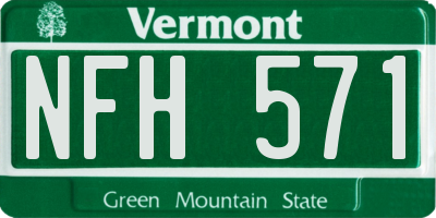 VT license plate NFH571