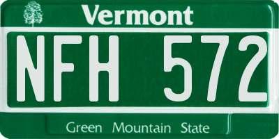 VT license plate NFH572